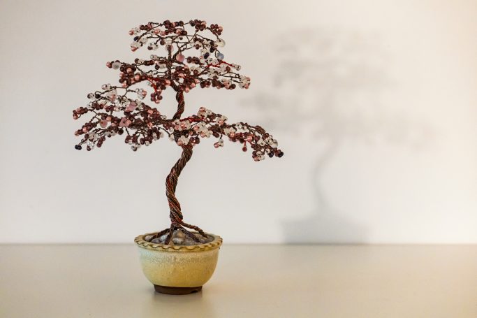 Drahtbonsai - Blühende Kirsche